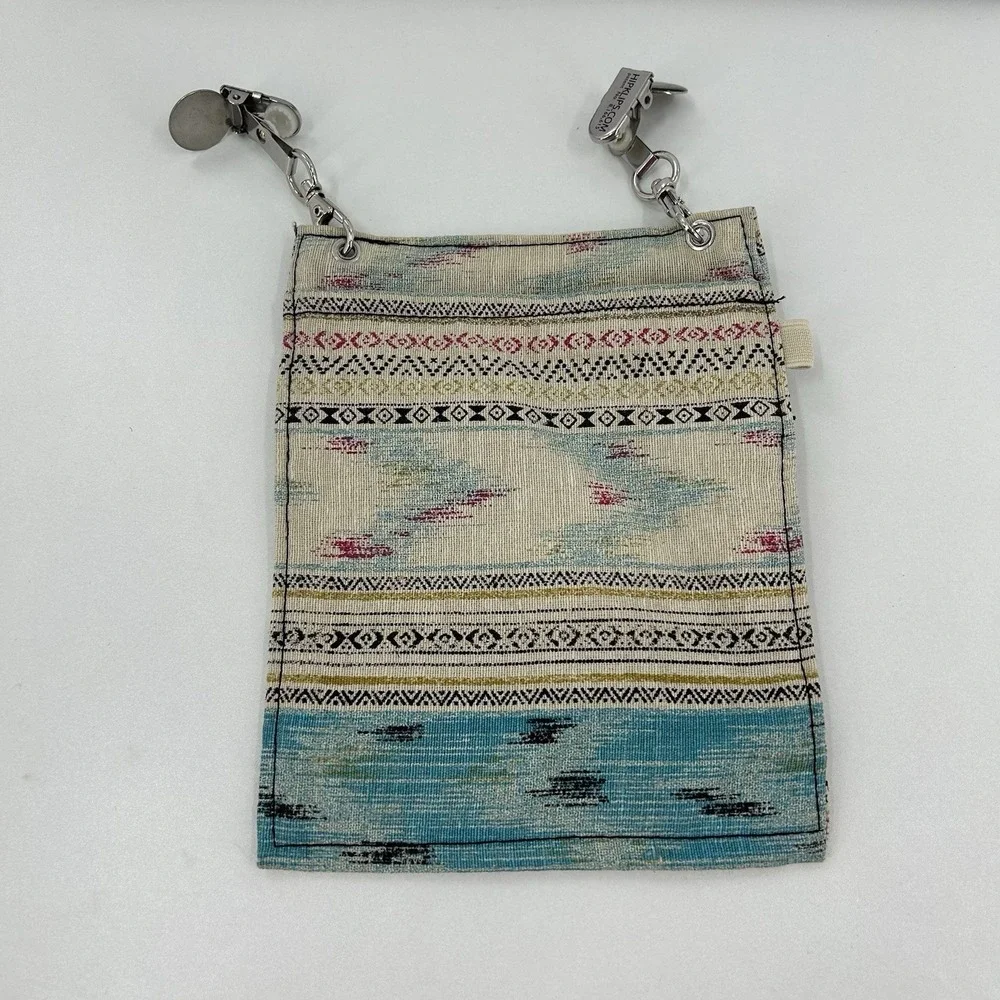 Hip Klips‎ Clip On Travel Pouch Boho Festival Bag Double Zip Waist Wallet HK